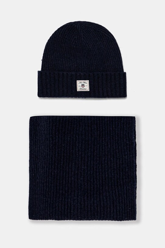 Gant cappello e sciarpa di lana lana blu navy 4998015