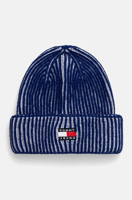 Tommy Jeans czapka z domieszką wełny niebieski AW0AW16785