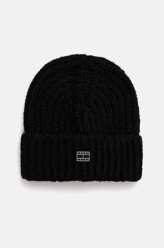 Tommy Jeans czapka z domieszką wełny z domieszką wełny czarny AW0AW16786