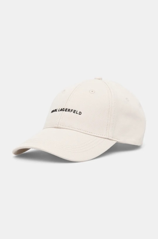 Karl Lagerfeld czapka z daszkiem bawełniana aplikacja beżowy 246W3404