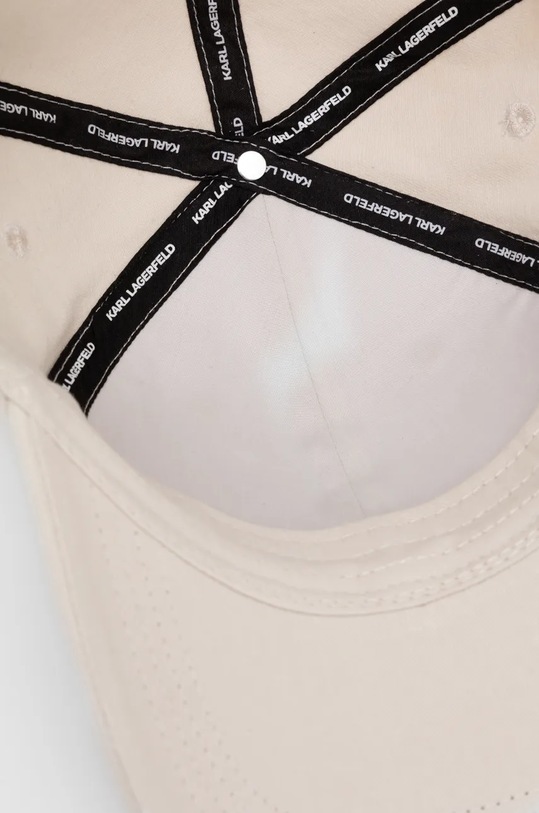 Karl Lagerfeld czapka z daszkiem bawełniana beżowy 246W3404