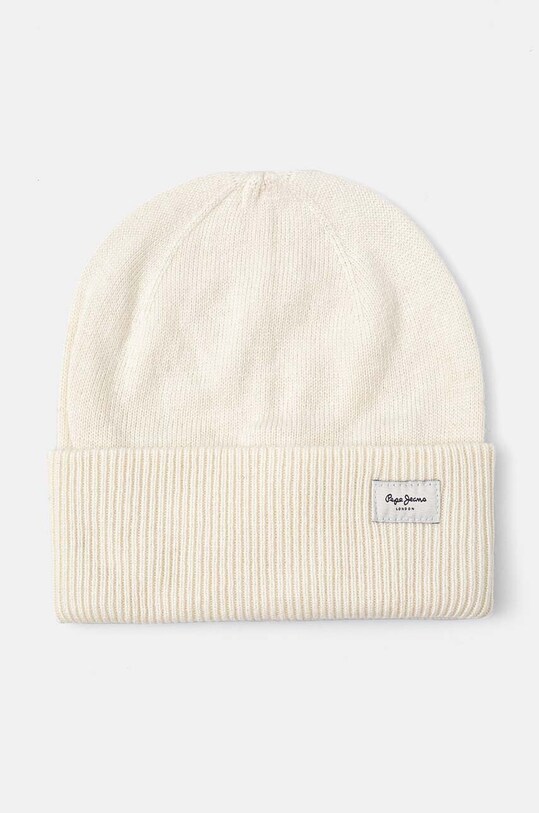 Шапка з домішкою вовни Pepe Jeans YELA HAT з додаванням вовни бежевий PL040360