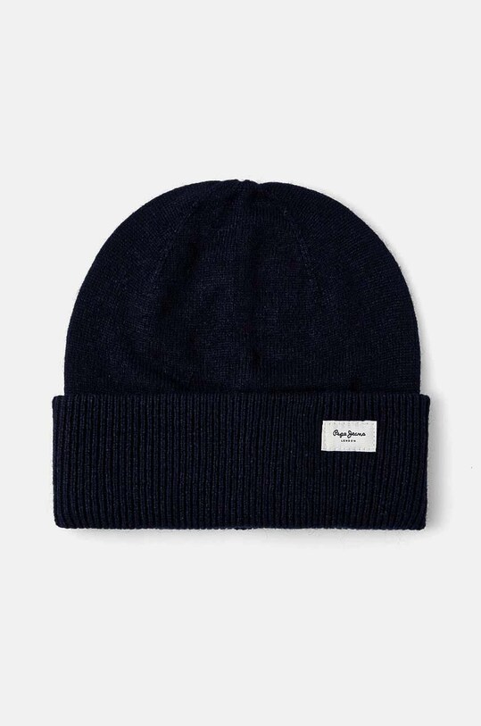 Шапка з домішкою вовни Pepe Jeans YELA HAT з додаванням вовни темно-синій PL040360