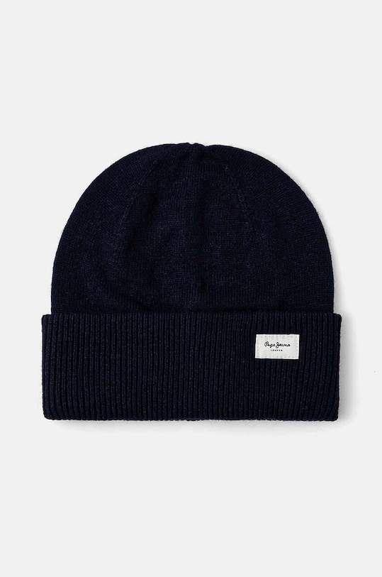 Σκουφί από μείγμα μαλλιού Pepe Jeans YELA HAT λεπτό σκούρο μπλε PL040360
