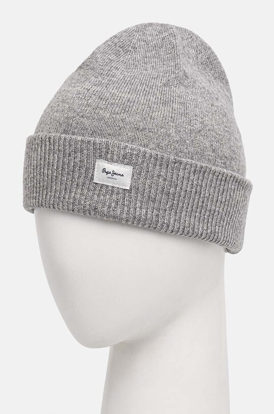 Čepice z vlněné směsi Pepe Jeans YELA HAT PL040360 šedá AW24