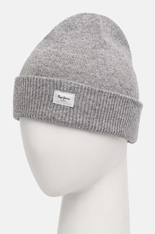 Pepe Jeans czapka z domieszką wełny YELA HAT PL040360 szary AW24