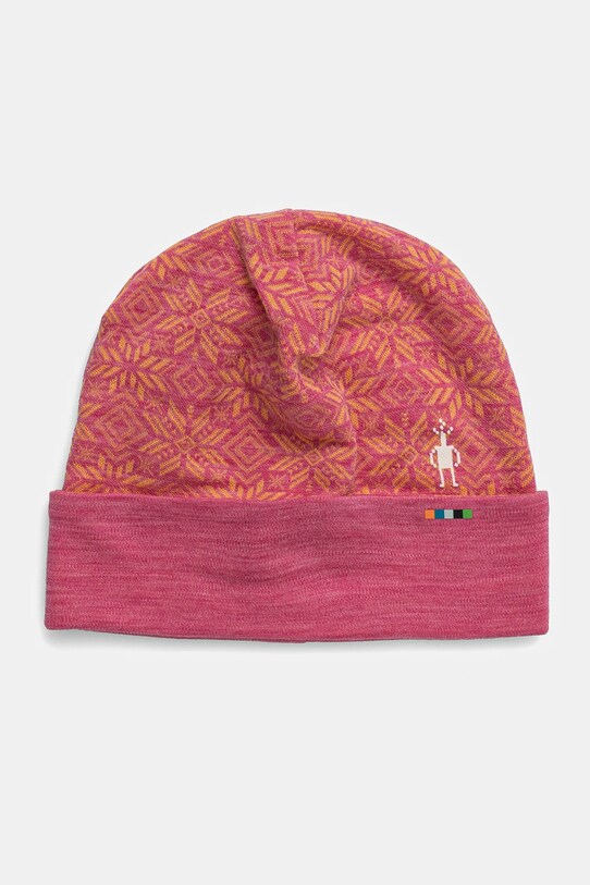 Smartwool czapka wełna różowy SW0SW956.D