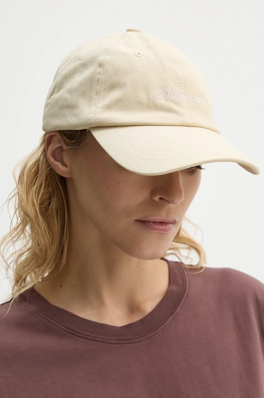 Nanushka cotton baseball cap VAL cotton beige NU24CRHT07871