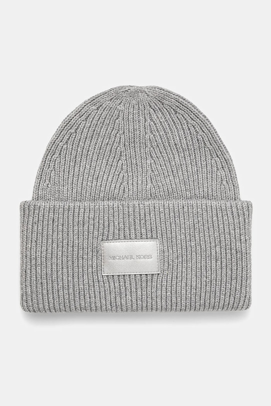 Čepice z vlněné směsi MICHAEL Michael Kors nášivka šedá 539817