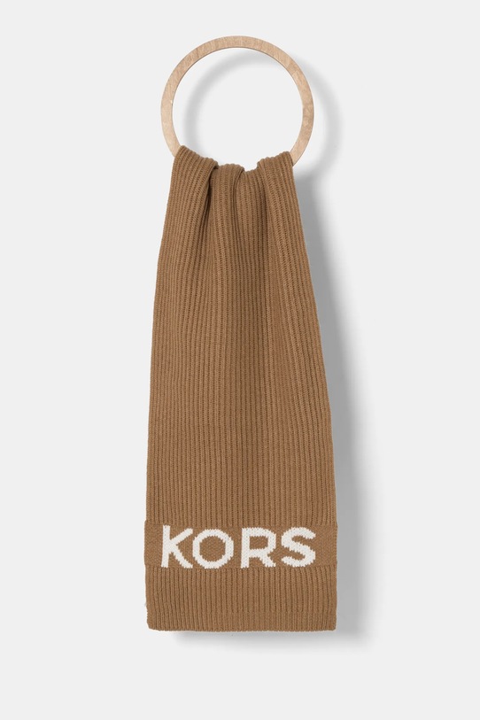 Akcesoria MICHAEL Michael Kors czapka i szalik z domieszką wełny 540005 brązowy