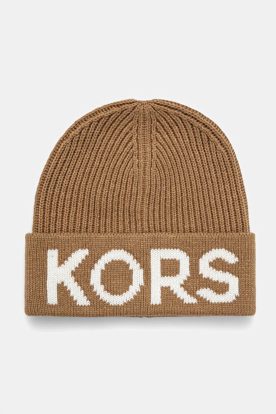 MICHAEL Michael Kors caciula din amestec de lana cu modele maro 539875