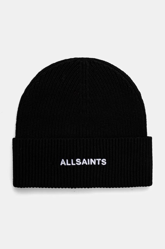 AllSaints caciula din amestec de lana imprimeu negru 29AS101656