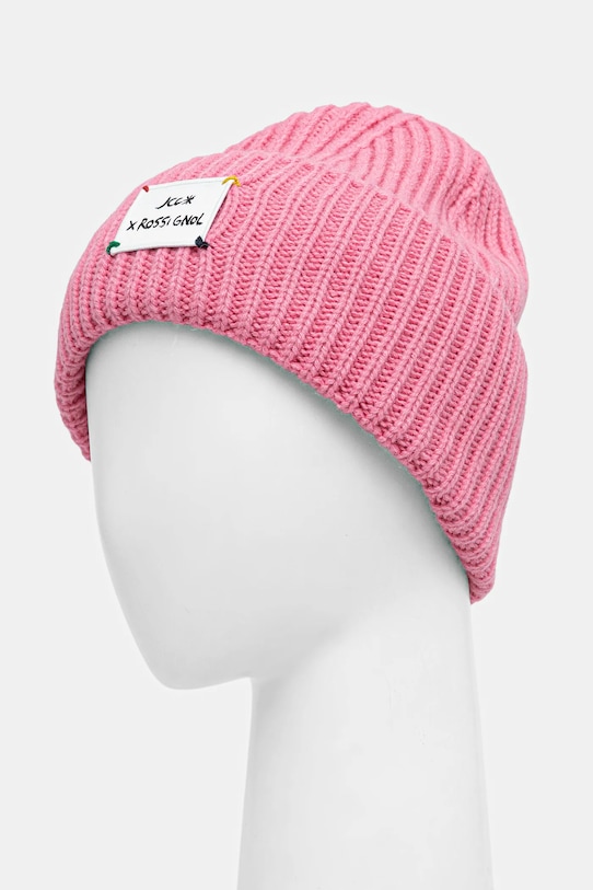Rossignol czapka z domieszką wełny JCC RLMWH16U różowy AW25