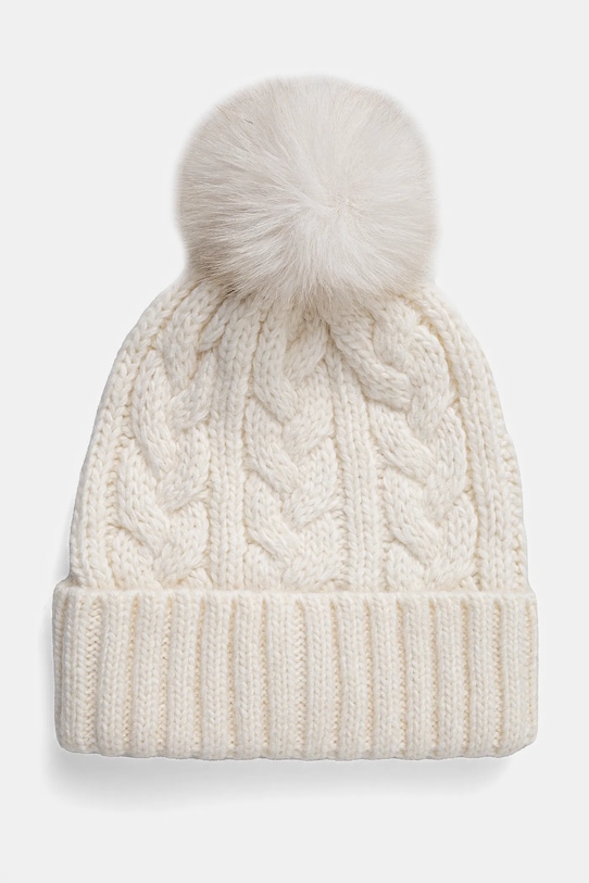 Čepice z vlněné směsi Hollister Co. s příměsí vlny béžová KI354.4037.100