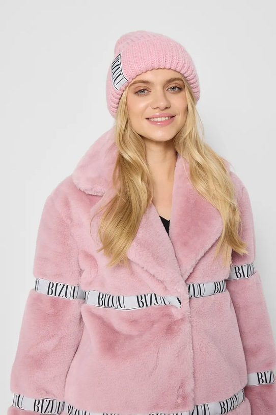 Bizuu czapka z domieszką wełny LORRO różowy LORRO.ROZOWY.AW24