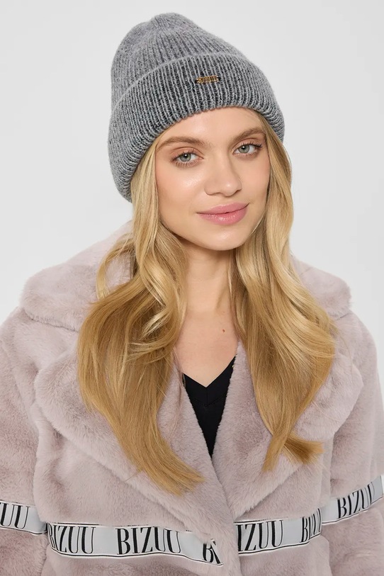 Vlněná čepice Bizuu WINTY vlna šedá WINTY.SZARY.AW24