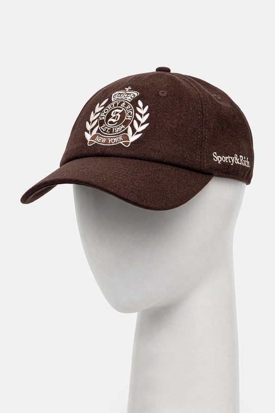 Sporty & Rich woolen baseball cap NY Crest Wool wool brown AC040512243BR03