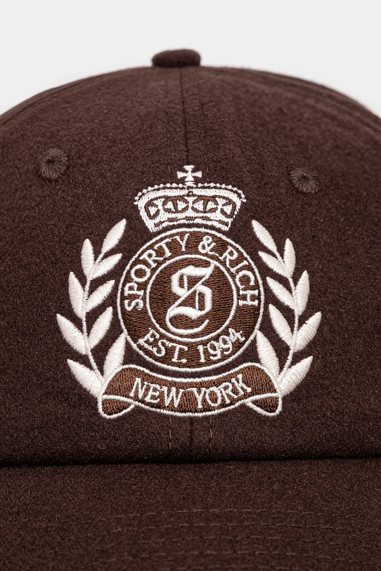 Sporty & Rich woolen baseball cap NY Crest Wool AC040512243BR03 brown AW24