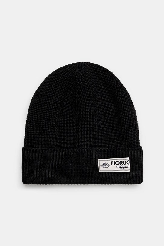 Шапка с примесью шерсти Fiorucci Knit Logo Beanie шерсть чёрный U01FPAHA216KN05BK01