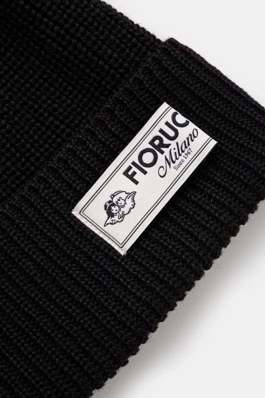 Čiapka s prímesou vlny Fiorucci Knit Logo Beanie U01FPAHA216KN05BK01 čierna AW24