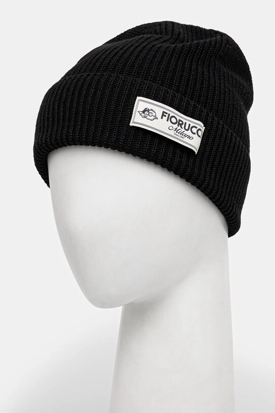 Аксессуары Шапка с примесью шерсти Fiorucci Knit Logo Beanie U01FPAHA216KN05BK01 чёрный
