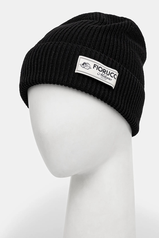 Akcesoria Fiorucci czapka z domieszką wełny Knit Logo Beanie U01FPAHA216KN05BK01 czarny