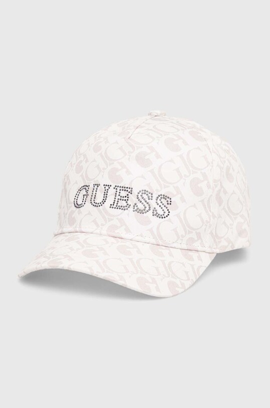 Guess czapka z daszkiem bawełniana dziecięca wzorzyste beżowy J4YZ00.WO08O.9BYH