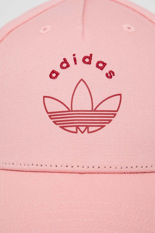 Хлопковая шапка adidas Originals BASEBALL CAP IY6694 розовый AW24