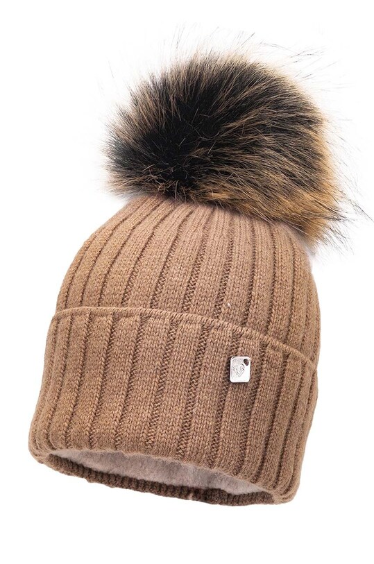 Dětská čepice s příměsí vlny Jamiks BELIZE II s příměsí vlny hnědá BELIZE.II.NAK.gl.JZH241