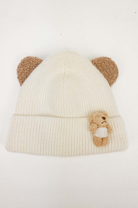 Jamiks caciula din lana pentru copii ENES imprimeu bej ENES.NAK.gl.JZH054