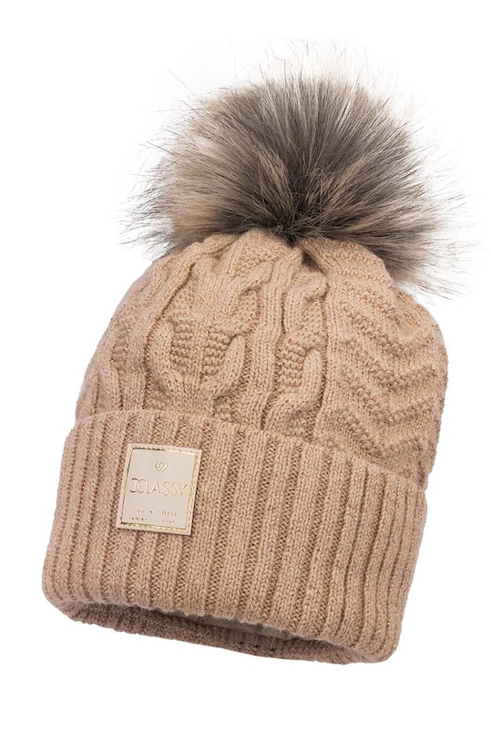 Детская шапка с примесью шерсти Jamiks FEMKE II с добавлением шерсти бежевый FEMKE.II.NAK.gl.JZH458