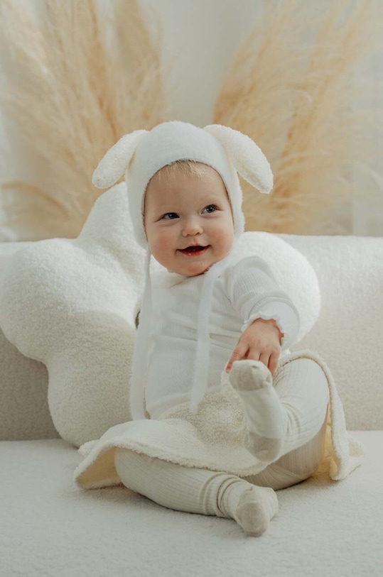 Jamiks czapka z domieszką wełny dziecięca JANELLE z domieszką wełny beżowy JANELLE.NAK.gl.JZH050