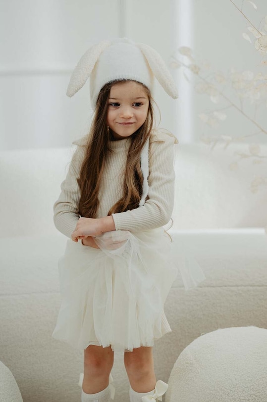 Dziewczynka Jamiks czapka z domieszką wełny dziecięca JANELLE JANELLE.NAK.gl.JZH050 beżowy