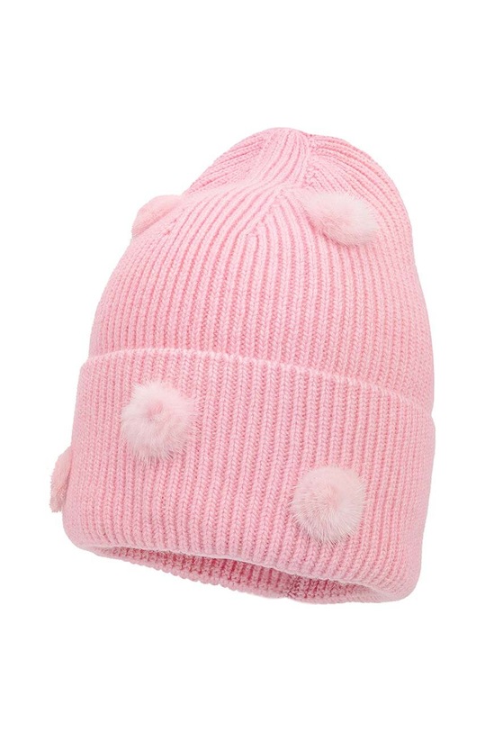 Jamiks czapka z domieszką wełny dziecięca LITZY z domieszką wełny różowy LITZY.NAK.gl.JZH255