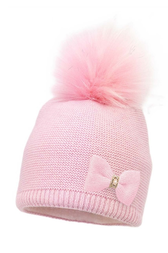 Jamiks czapka z domieszką wełny dziecięca LYDIE II z domieszką wełny różowy LYDIE.II.NAK.gl.JZH315