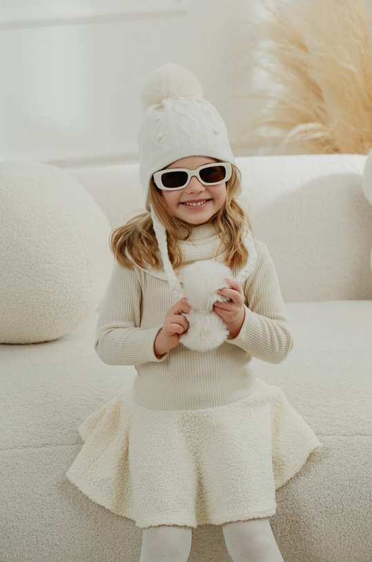 Dziewczynka Jamiks czapka wełniana dziecięca MALAKI MALAKI.m.II.Na.g.JZH392 beżowy