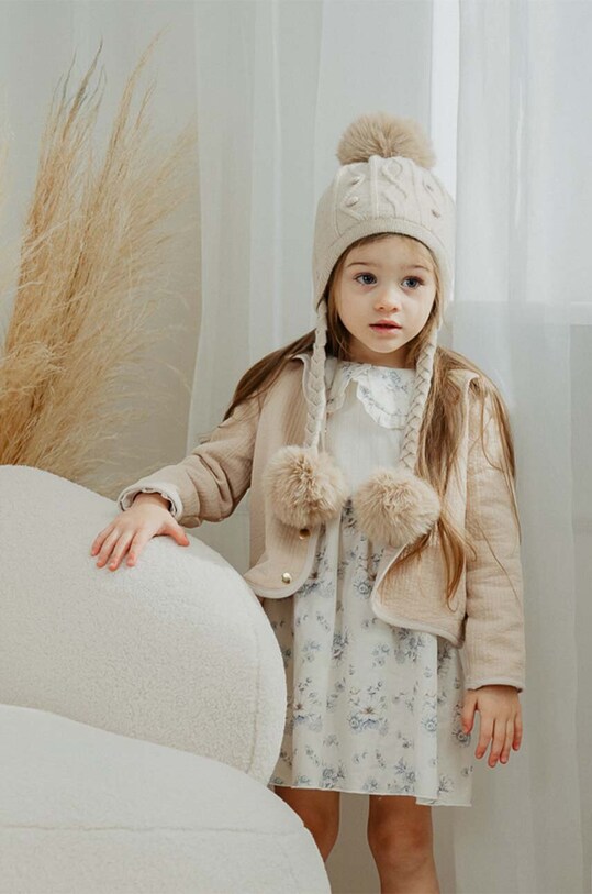 Детская хлопковая шапочка Jamiks MALAKI MALAKI.m.II.Na.g.JZH392 бежевый AW24