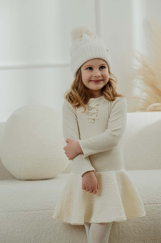 Jamiks czapka wełniana dziecięca SILKA wełna beżowy SILKA.me.II.Na.g.JZH507