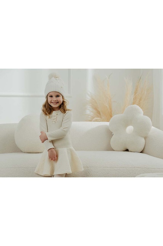 Jamiks czapka wełniana dziecięca SILKA SILKA.me.II.Na.g.JZH507 beżowy