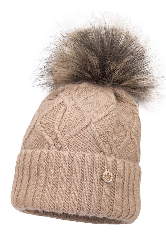 Jamiks czapka z domieszką wełny dziecięca TAMASHA II z domieszką wełny beżowy TAMASHA.II.Na.gl.JZH122