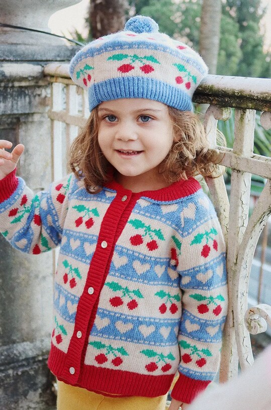 Дитячий вовняний берет Konges Sløjd BELOU KNIT BERET KS101423 блакитний