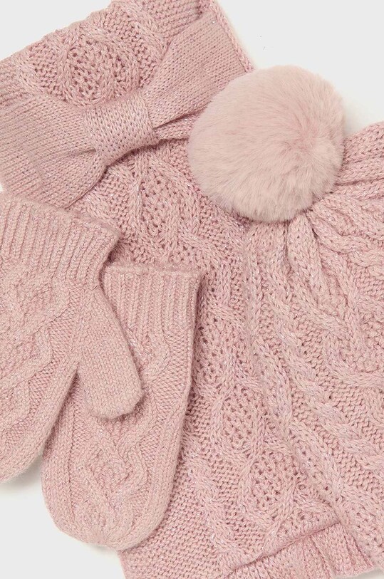 Čepice, nákrčník a dětské rukavice Mayoral 10768.4C.Czapkakom.9BYH růžová AW24