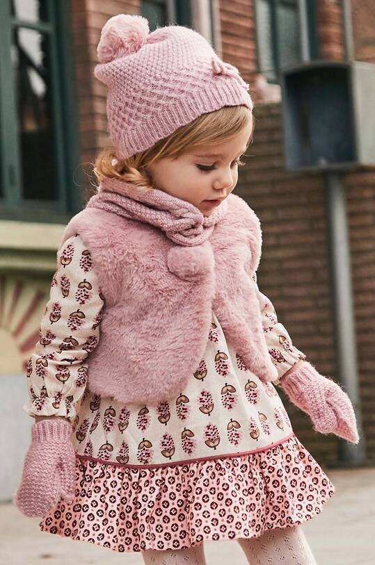 Mayoral set per bambini a maglia fine rosa 10769.4G.Czapkakom.9BYH
