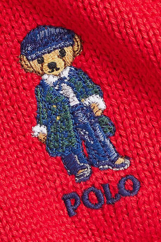 Polo Ralph Lauren czapka i szalik dziecięce 313951763001 czerwony AW24