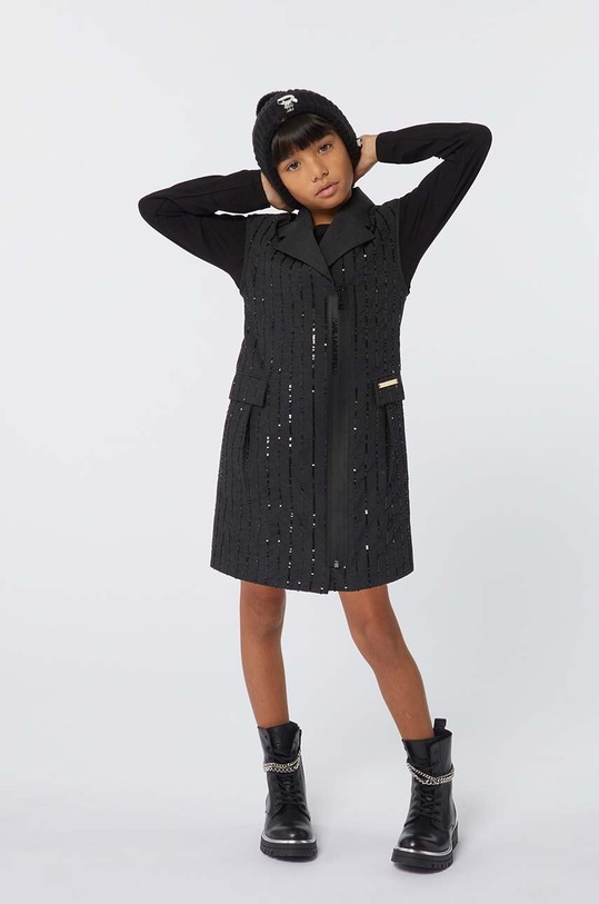 Dziewczynka Karl Lagerfeld czapka dziecięca Z30327. czarny