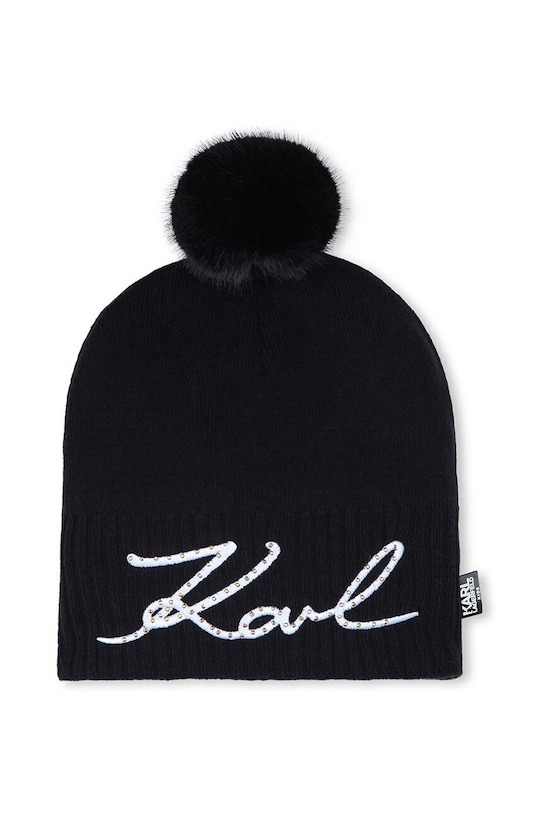 Дитяча шапка Karl Lagerfeld аплікація чорний Z30331.