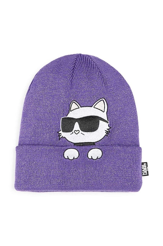 Dziewczynka Karl Lagerfeld czapka i szalik dziecięcy Z30333. fioletowy