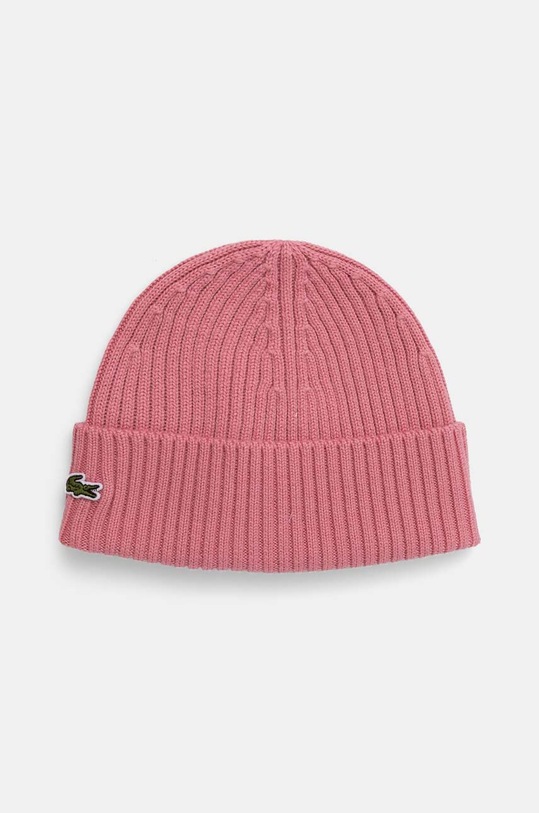 Lacoste czapka wełniana dziecięca wełna różowy RB2569.G