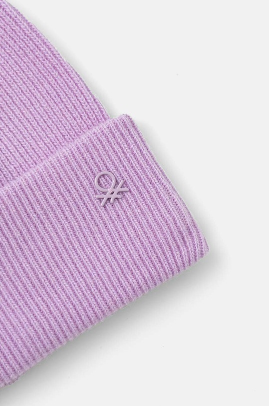 Dziewczynka United Colors of Benetton czapka wełniana dziecięca 1244CA00X.G.Seasonal fioletowy