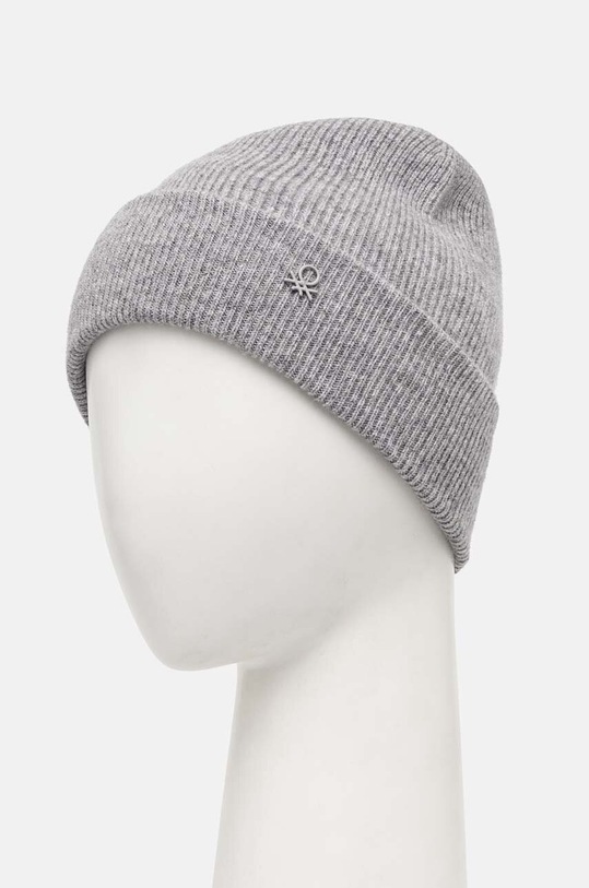 United Colors of Benetton czapka wełniana dziecięca 1244CA00X.G.Seasonal szary AW24